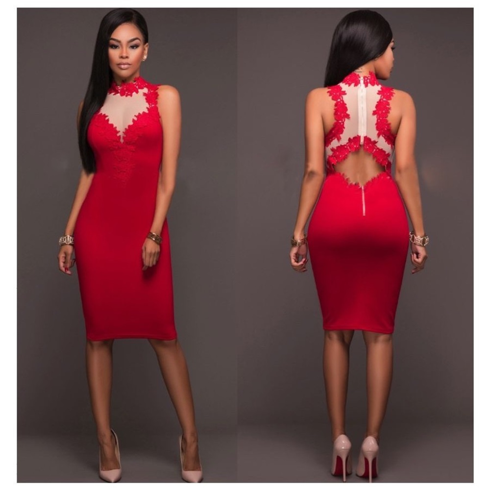 Open Back Crocheted Midi